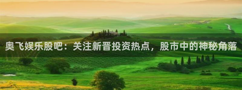 人生就是搏2体育登录入口：奥飞娱乐股吧：关注新晋投资热点，股市中的神秘角落
